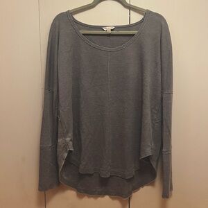Lucky Brand gray waffle flowy long sleeve